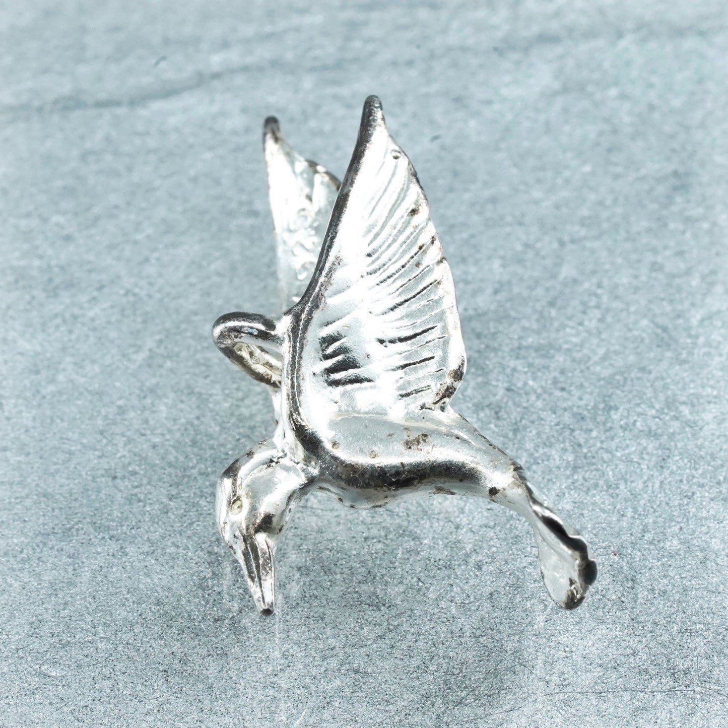 Vintage Sterling silver 925 handmade bird pendant, hummingbird bird charm