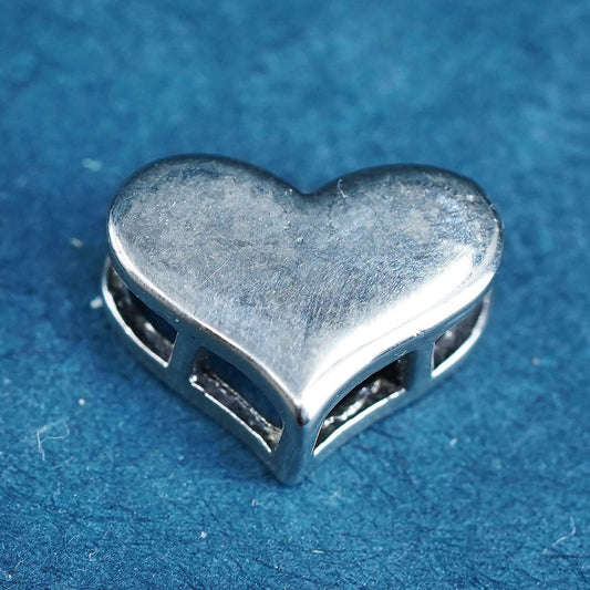 vintage Sterling silver handmade pendant, 925 heart pendant