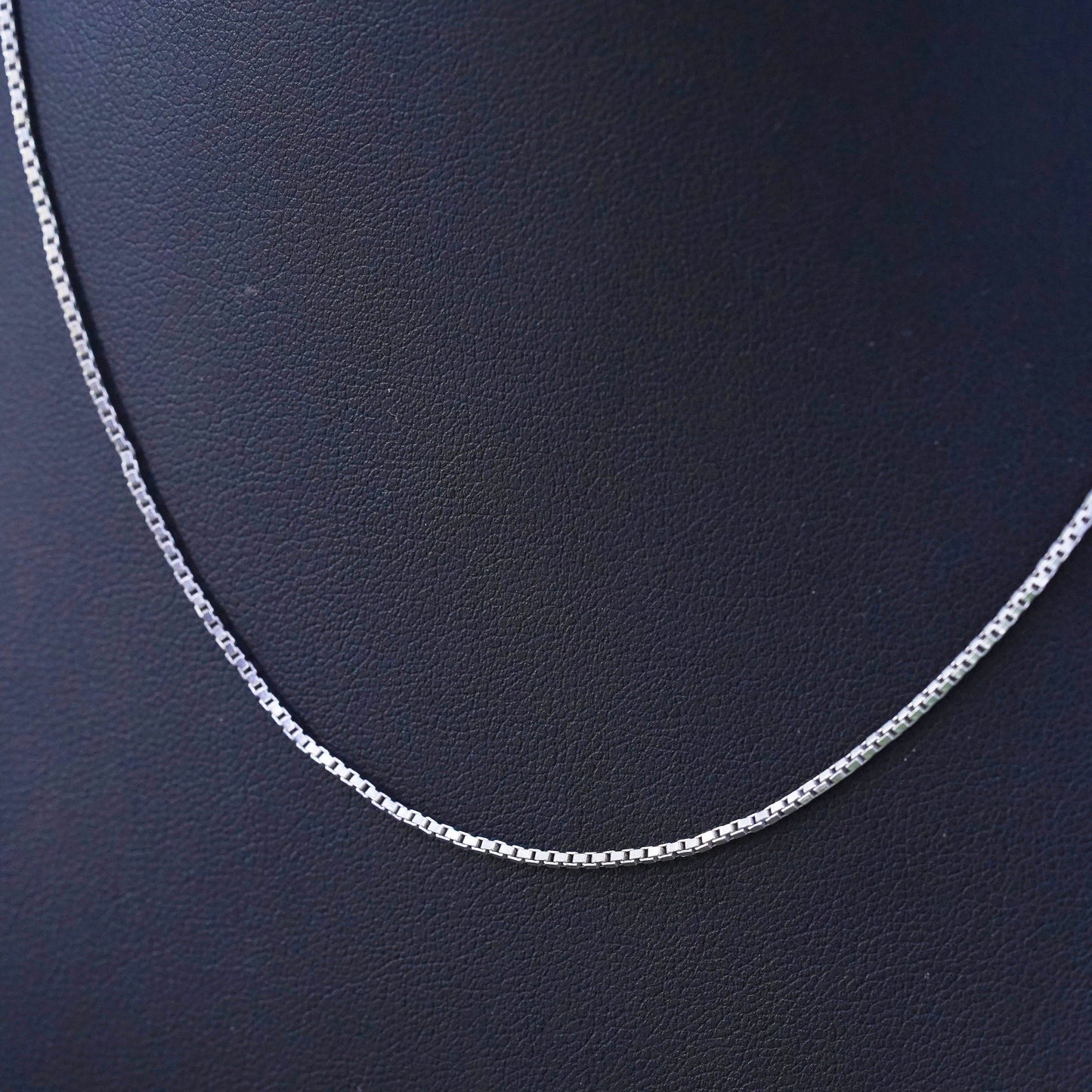 17” 1.4mm, Vintage Italian sterling 925 silver box chain, necklace