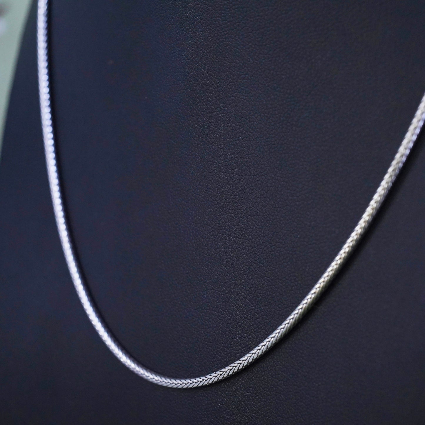 18", 2mm, vintage Sterling silver necklace, bold 925 Wheat chain