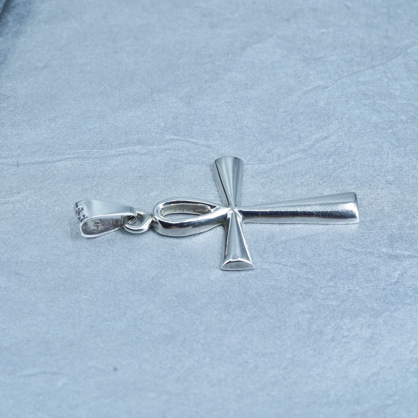 Vintage sterling 925 silver handmade wired cross pendant