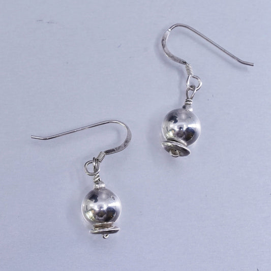 Vintage Sterling 925 silver handmade earrings with beads