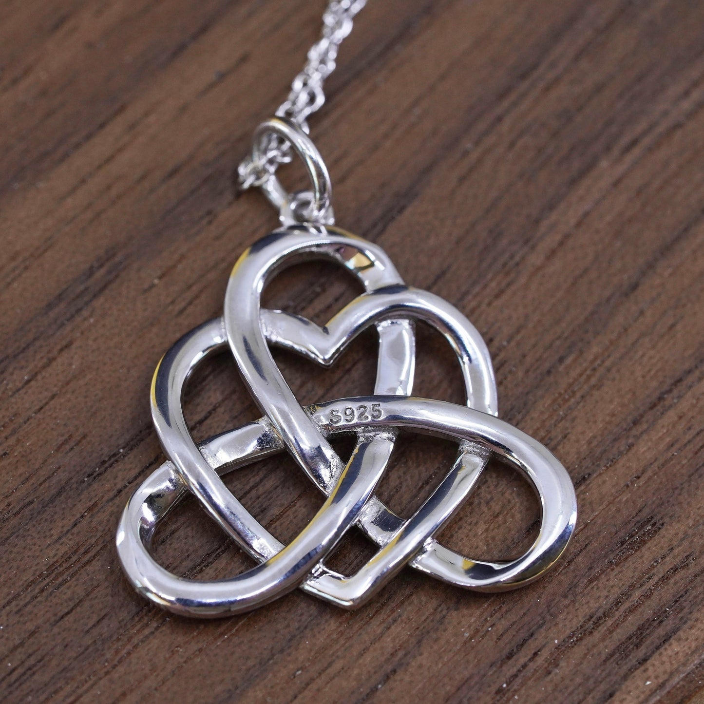 18”, Vintage Sterling silver handmade pendant, 925 irish Celtic knot