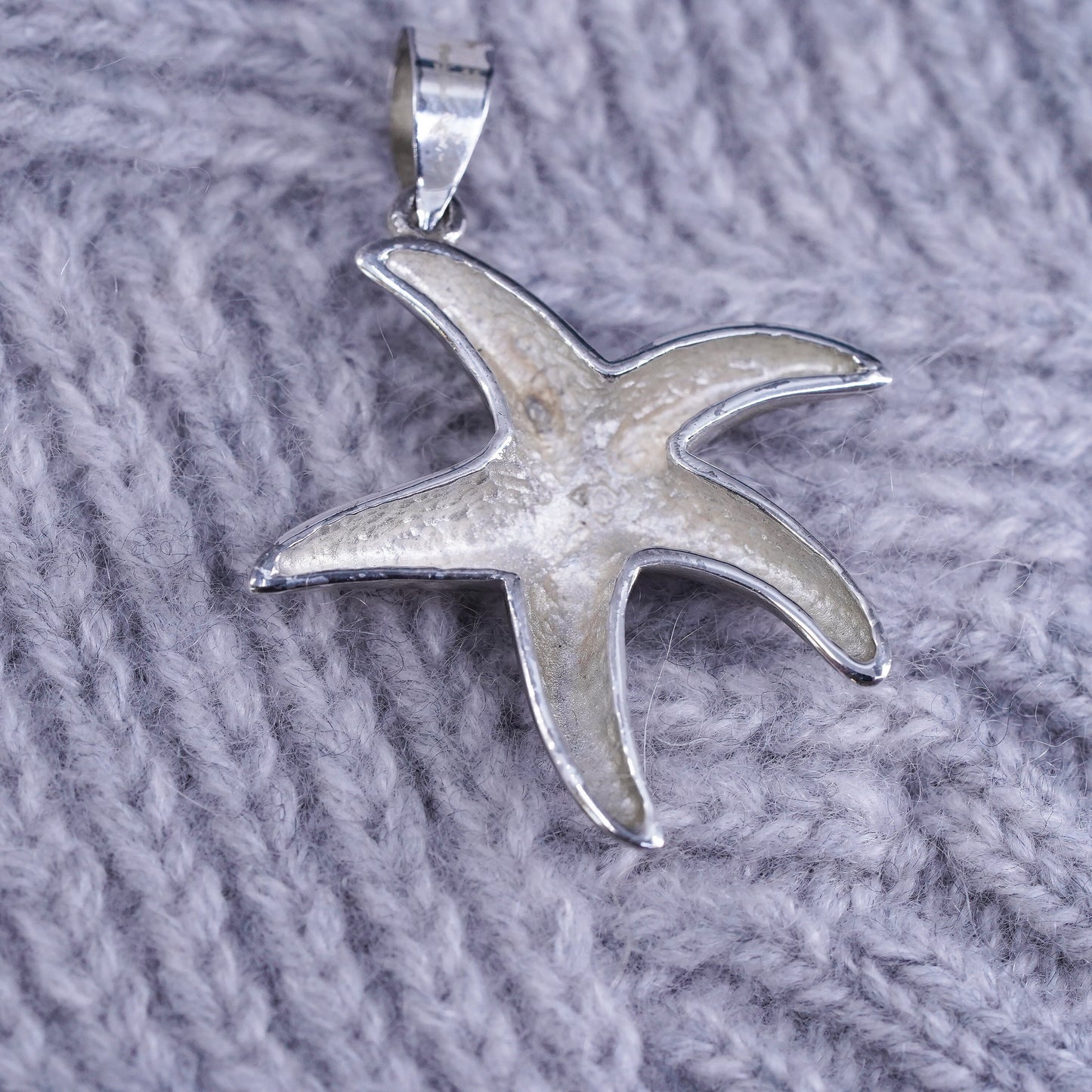 Vintage Sterling silver handmade pendant, 925 starfish charm