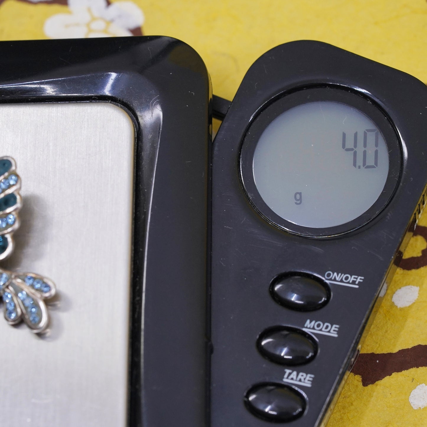 Vintage Sterling 925 silver hummingbird pendant with cluster blue crystal inlay