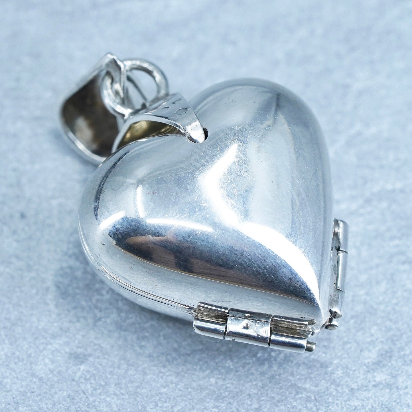 Antique Sterling silver handmade charm, 925 heart 4 photos locket