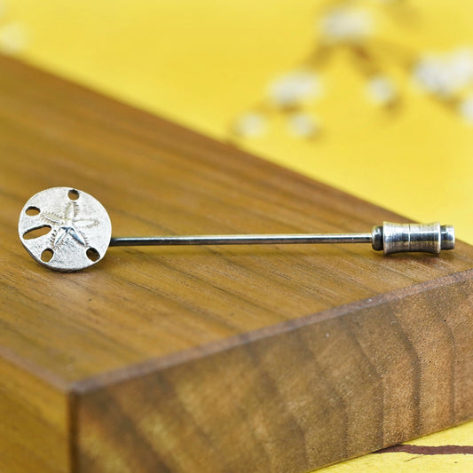 Vintage handmade sterling 925 silver sand dollar pin brooch