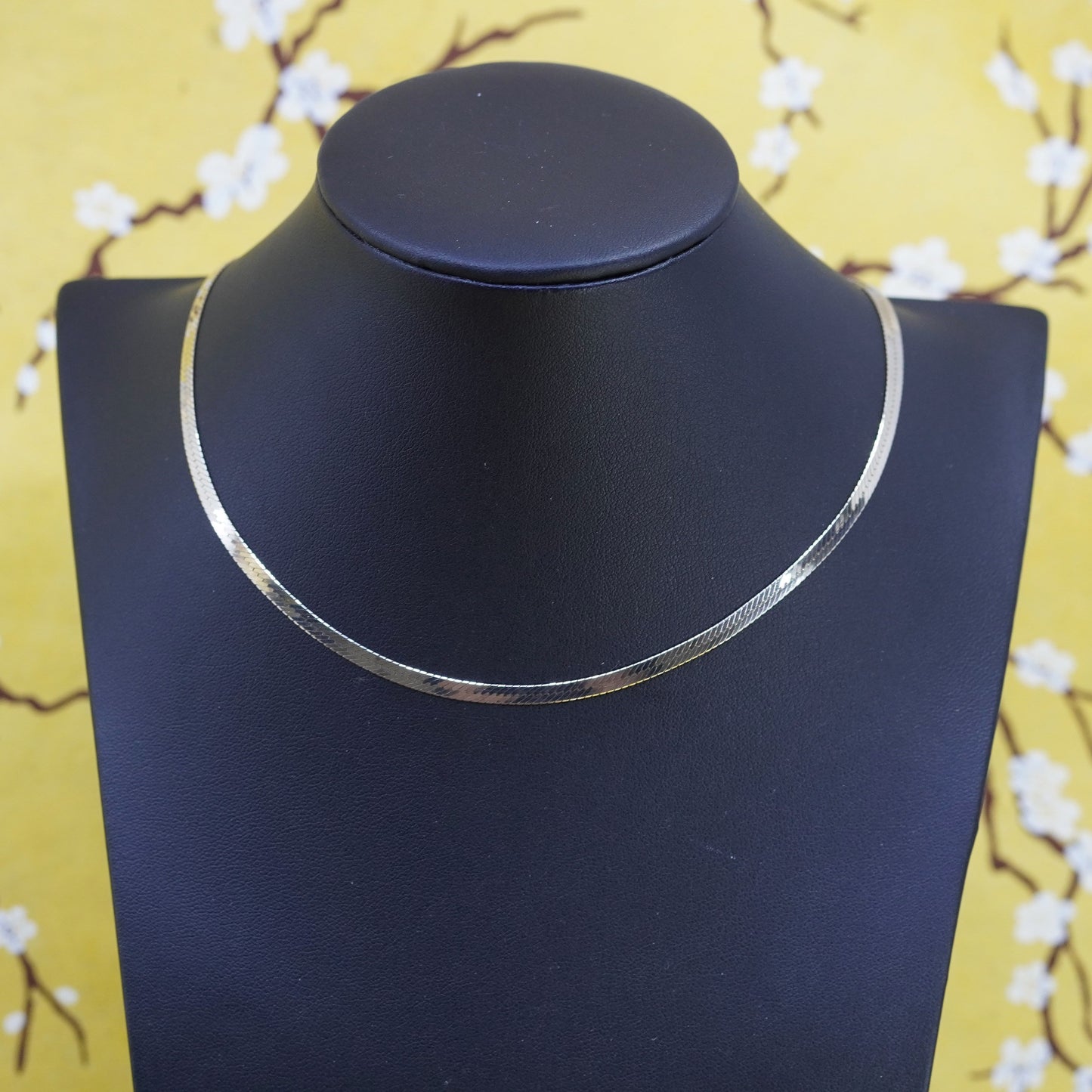 20”, vermeil Sterling silver herringbone chain, gold filled Italy 925 necklace