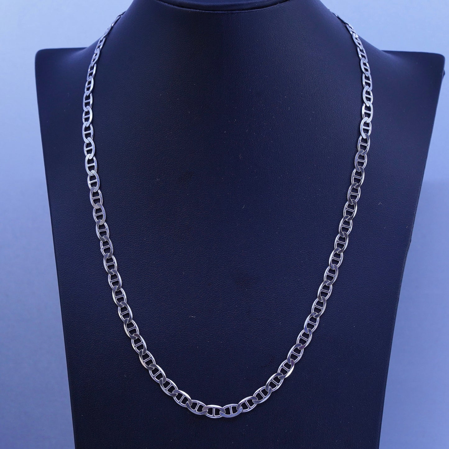 20” 5mm, vintage Italy Sterling 925 silver anchor bold chain necklace