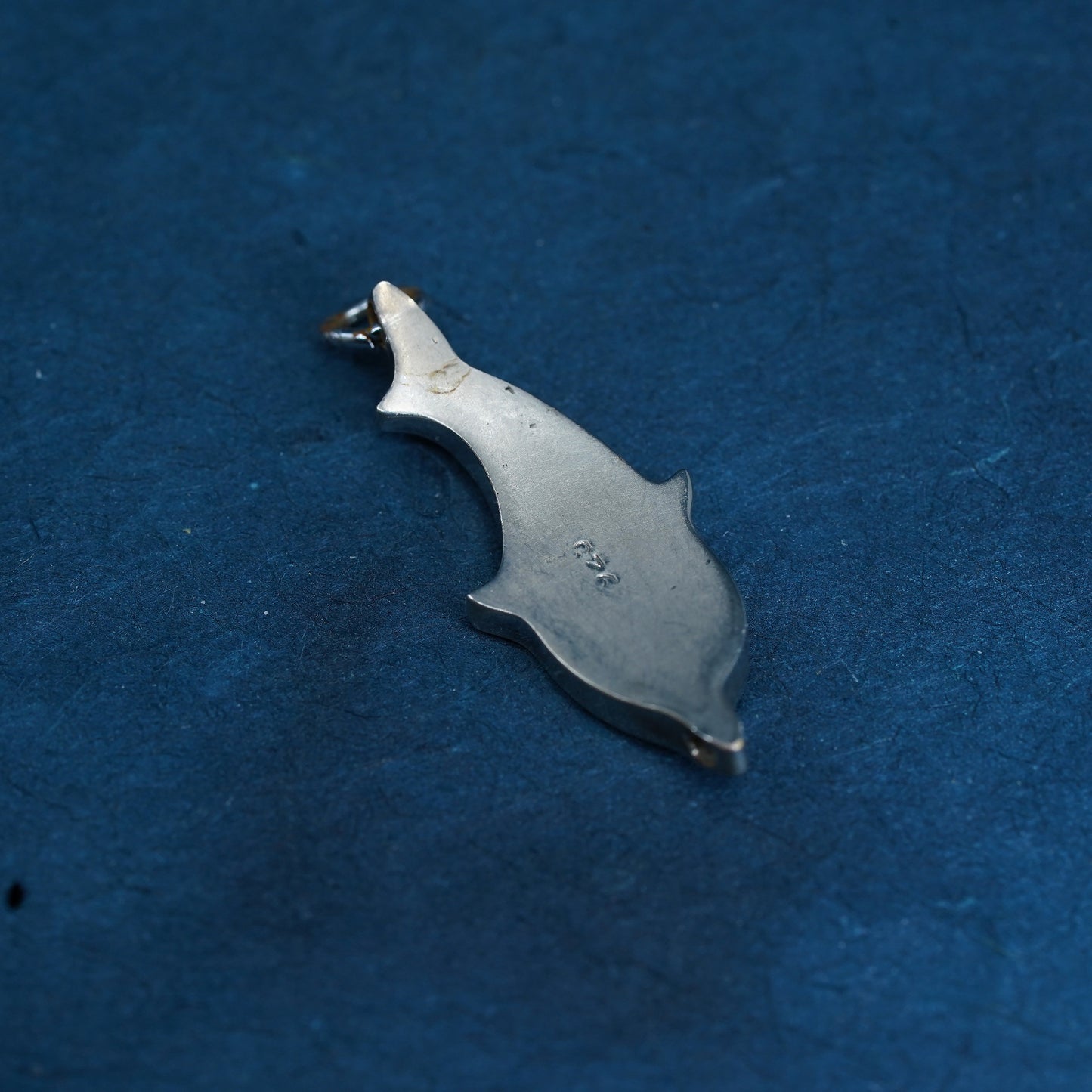 Vintage Sterling silver handmade dolphin pendant, 925 charm