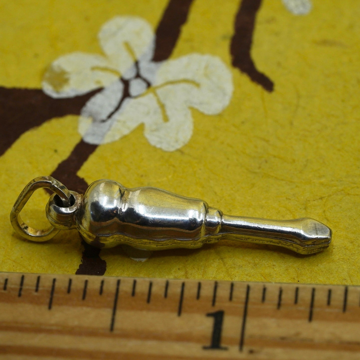 Vintage Italian Sterling silver handmade charm, 925 screwdriver pendant