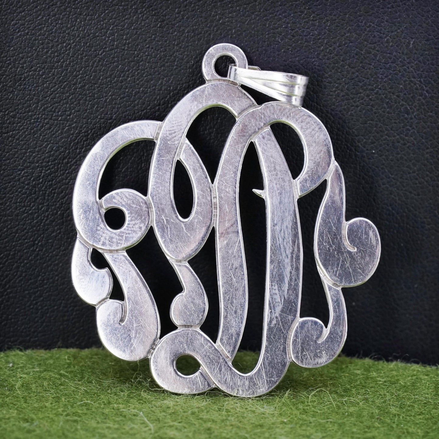 Vintage southwestern Sterling 925 silver handmade pendant, name monogram “PJD”