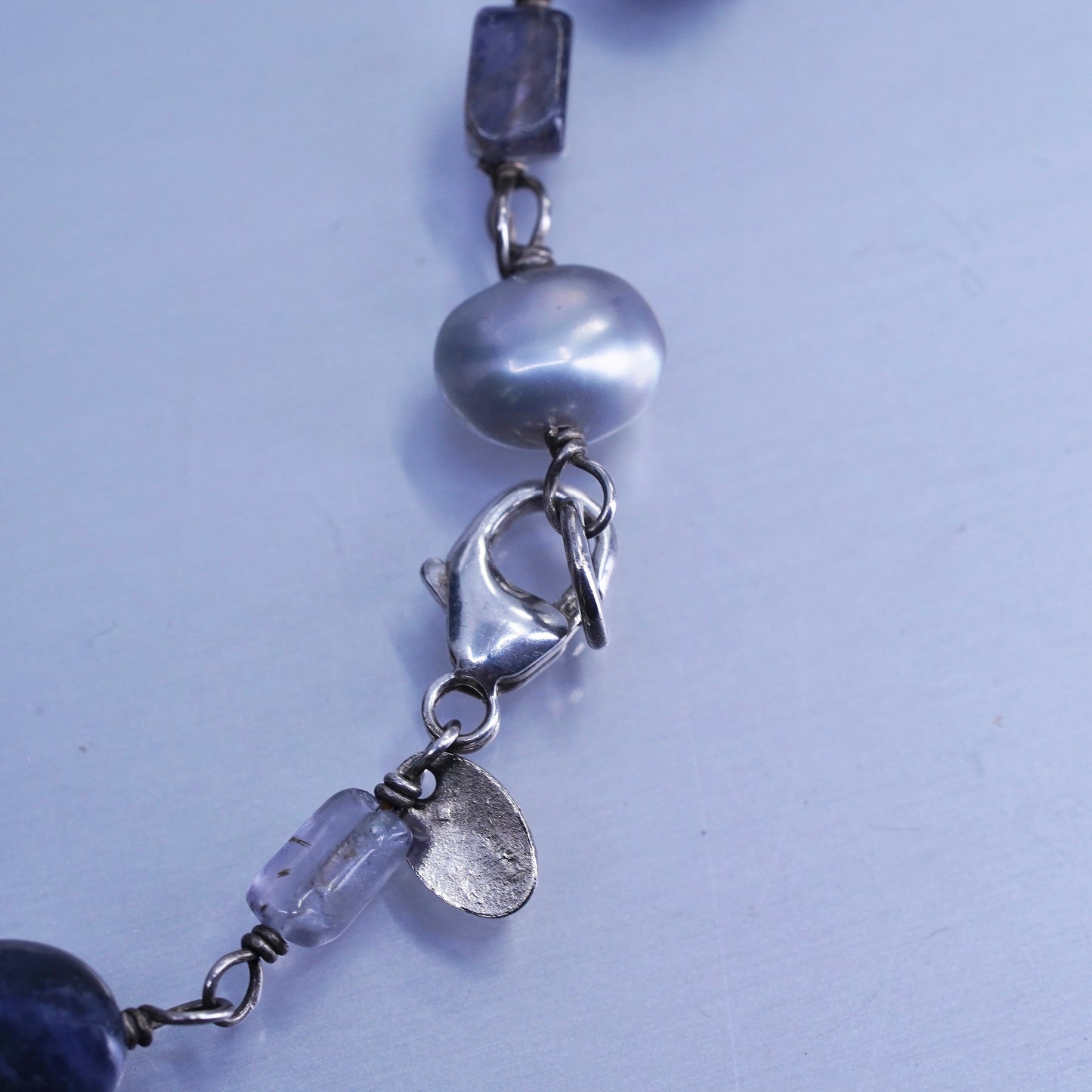 16”, Silpada N1308 sodalite blue chalcedony pearl sterling 925 silver NECKLACE