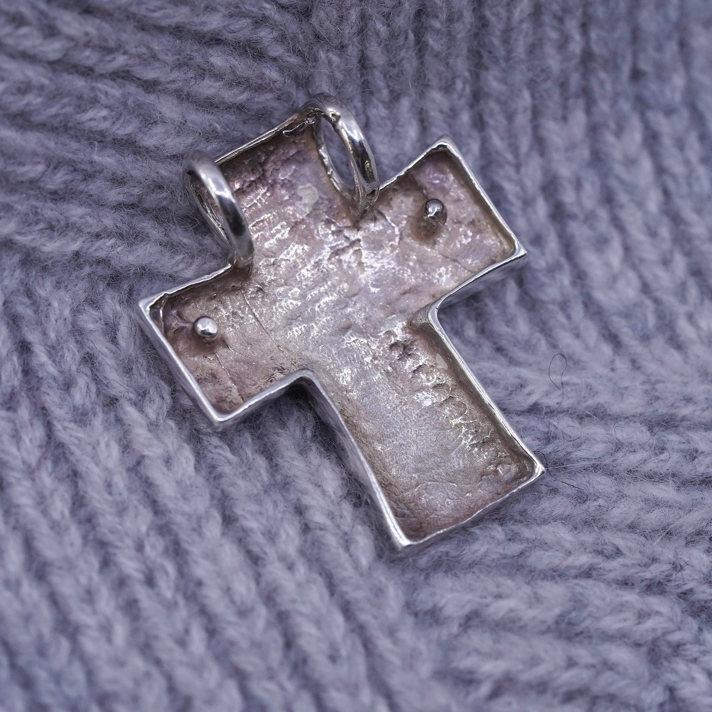 vintage Sterling silver handmade pendant, 925 hold cross charm