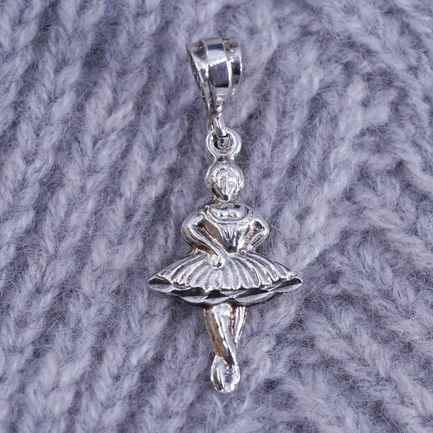 vintage Sterling silver handmade pendant, 925 ballerina dancer