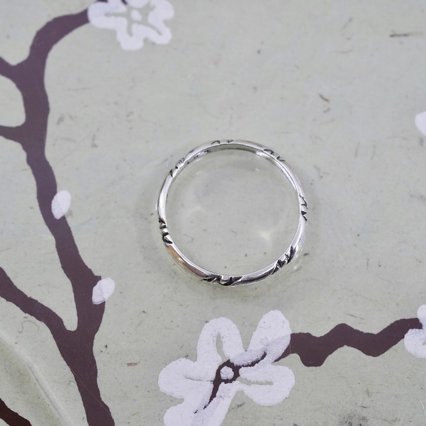 Size 12.25, vintage sterling silver handmade ring, 925 thin stackable band