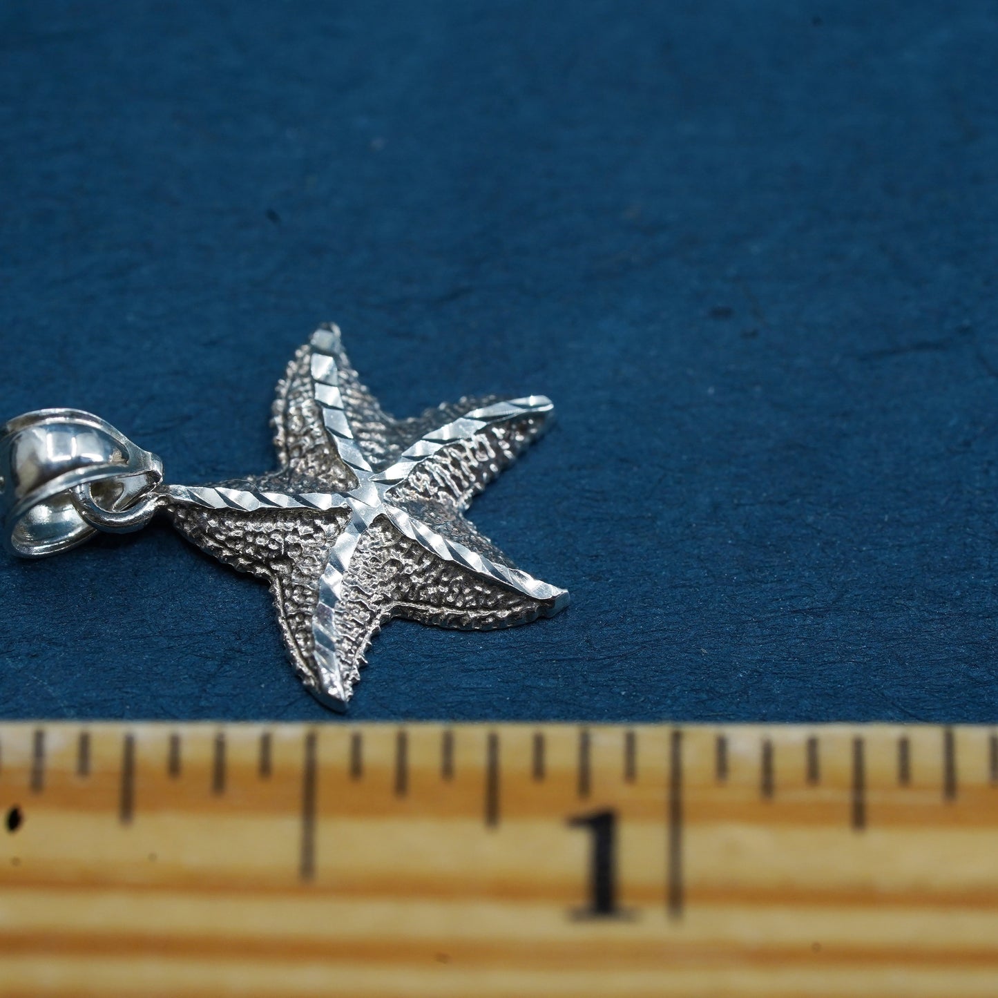 Vintage Sterling silver handmade pendant, 925 starfish charm