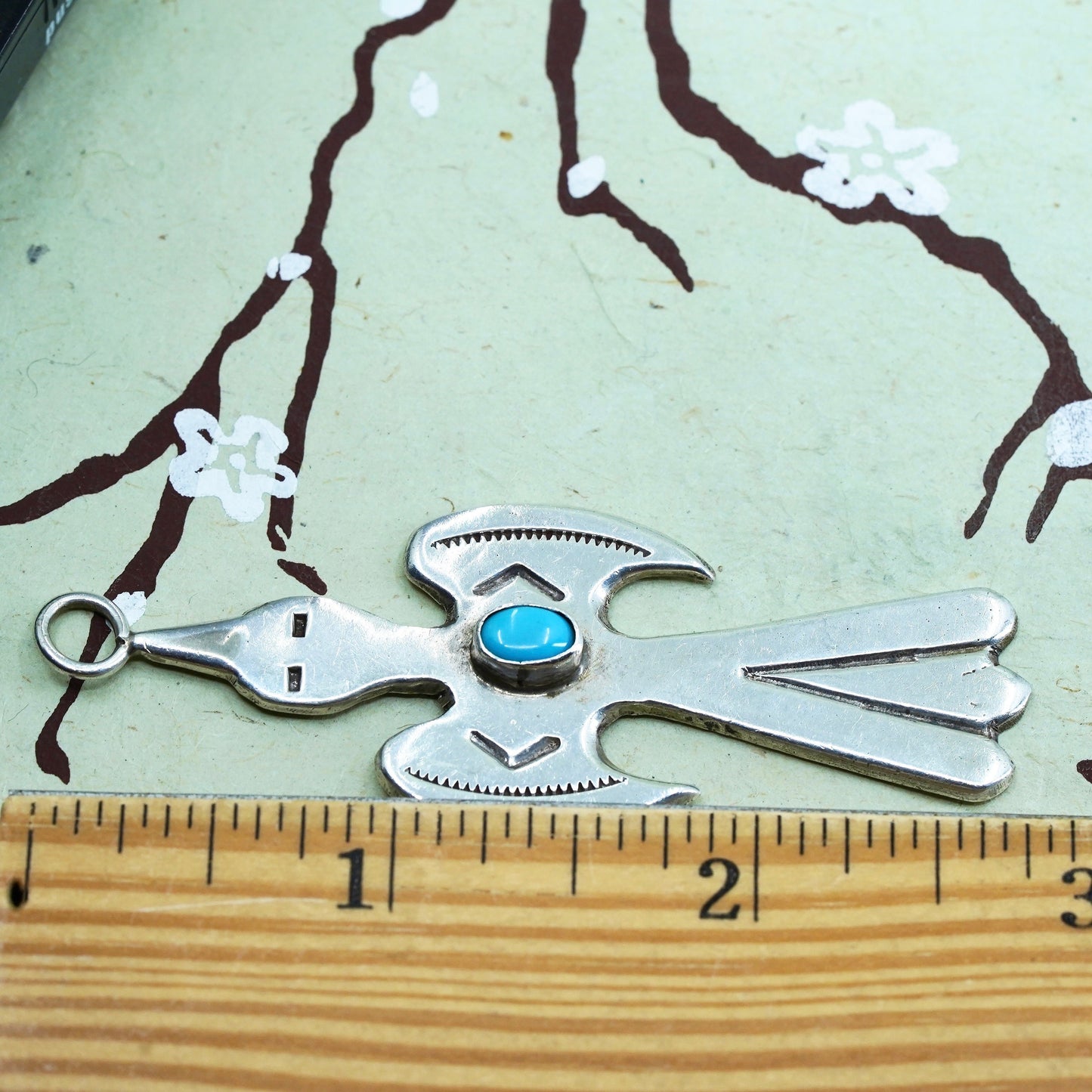 Native American Arnold Sterling silver 925 thunderbird pendant turquoise