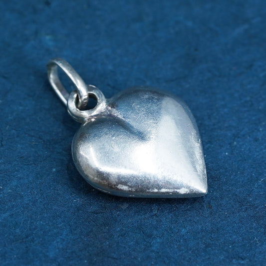 Vintage sterling silver handmade pendant, 925 heart charm