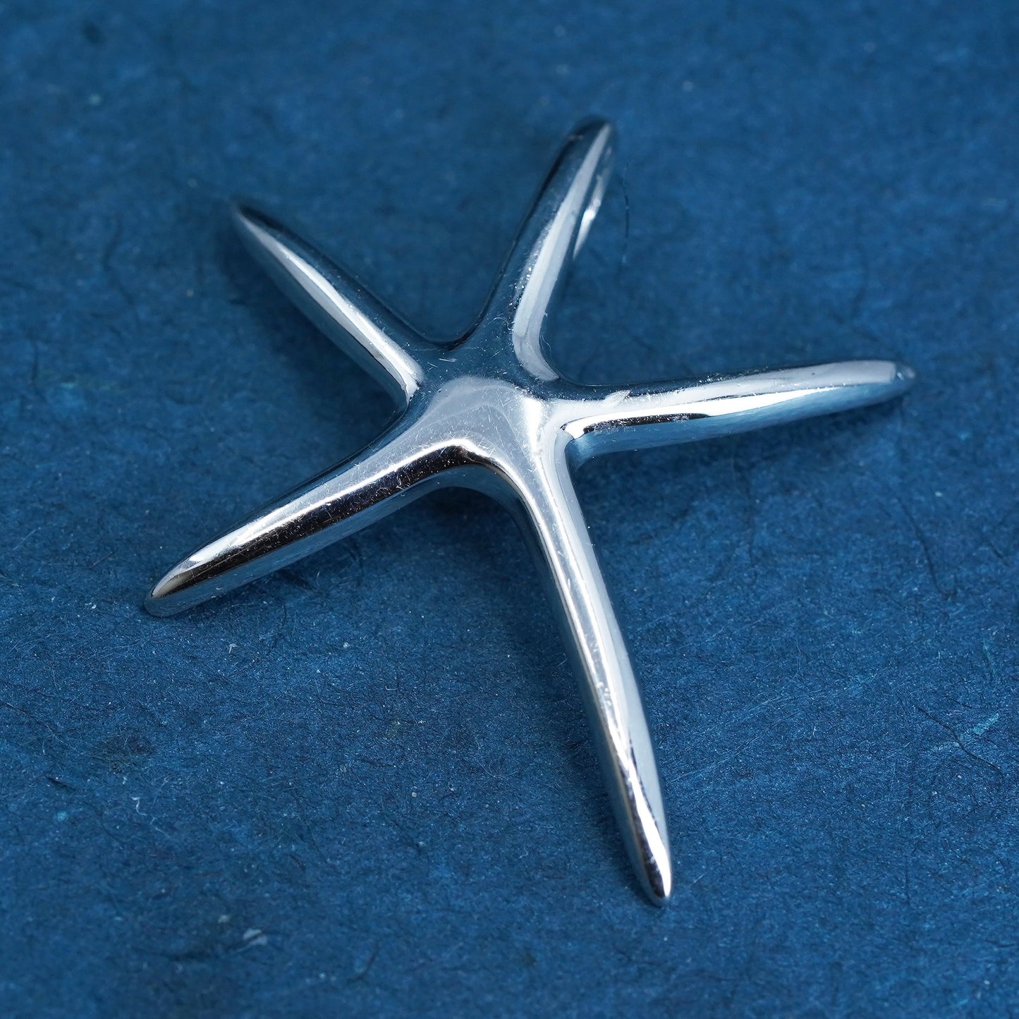 Vintage Sterling silver handmade pendant, solid 925 silver starfish charm