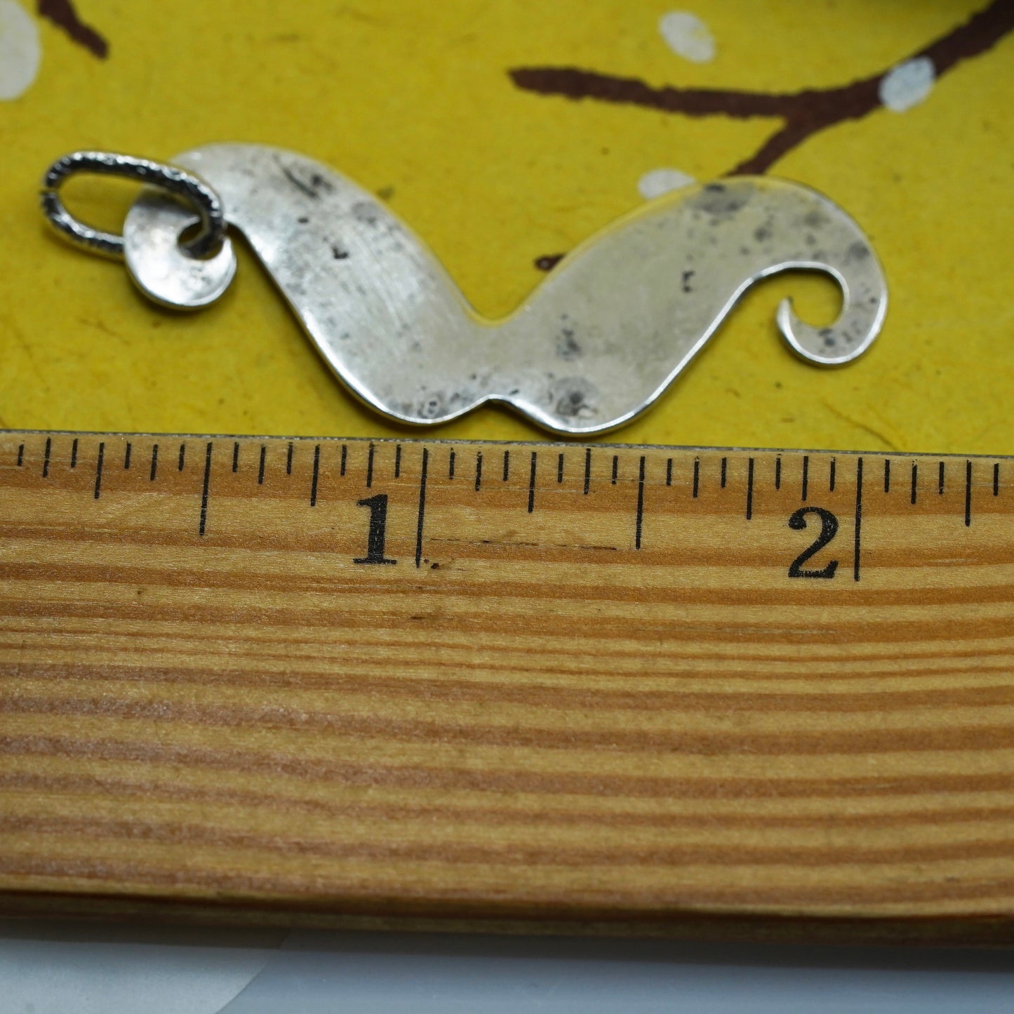 Southwestern Sterling silver handmade pendant, Mexico 925 mustache charm