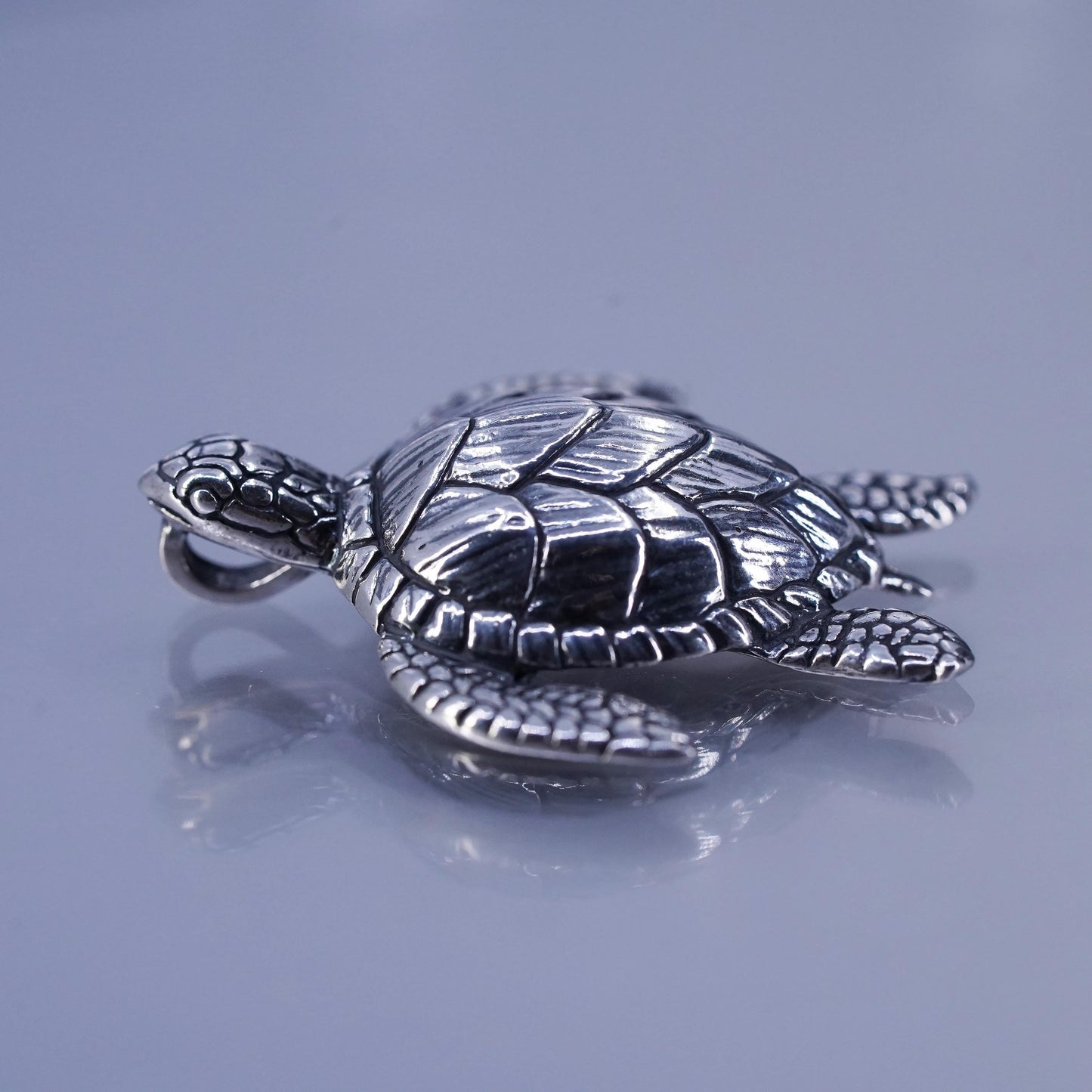 Vintage Kabana Sterling silver handmade simple 925 sea turtle charm pendant