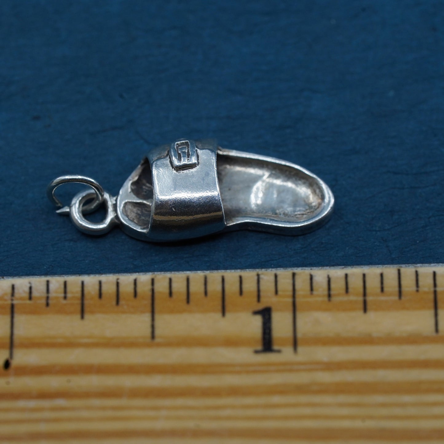 Vintage Sterling silver handmade pendant, 925 sandal charm