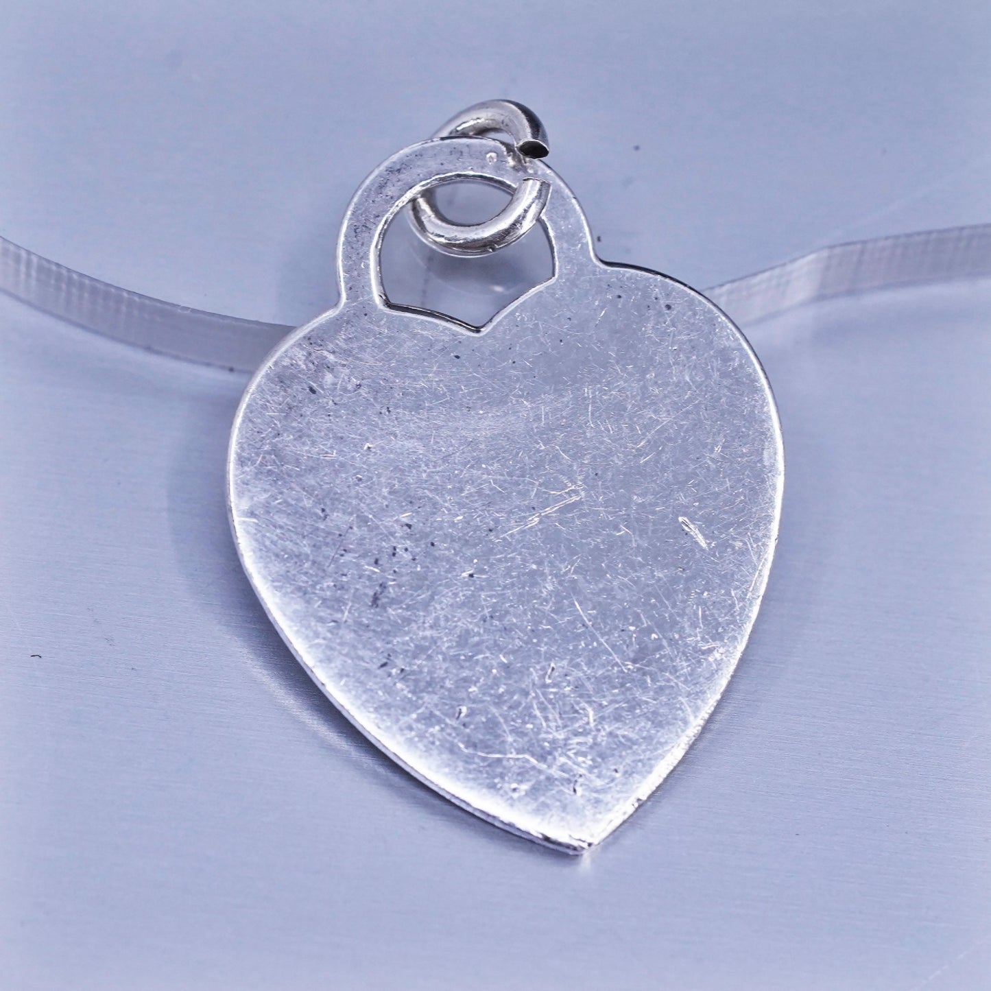 Vintage sterling 925 silver heart charm pendant