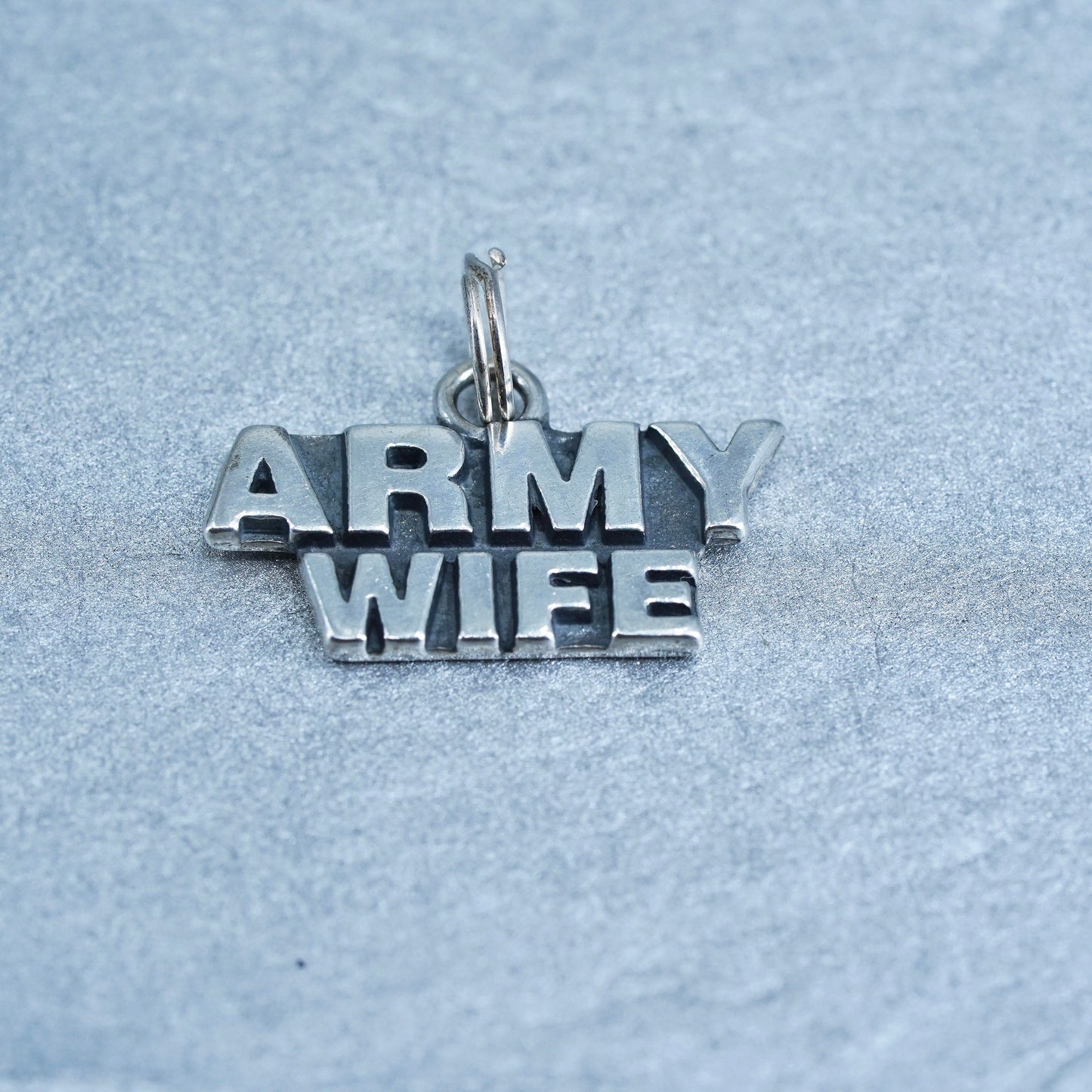 vintage Sterling 925 silver charm, army wife pendant