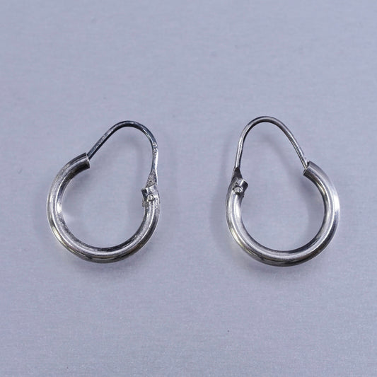 0.5”, vintage Sterling silver handmade earrings, 925 hoops