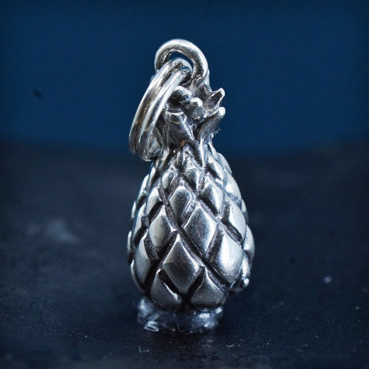 Vintage Sterling silver handmade pendant, 925 pineapple charm