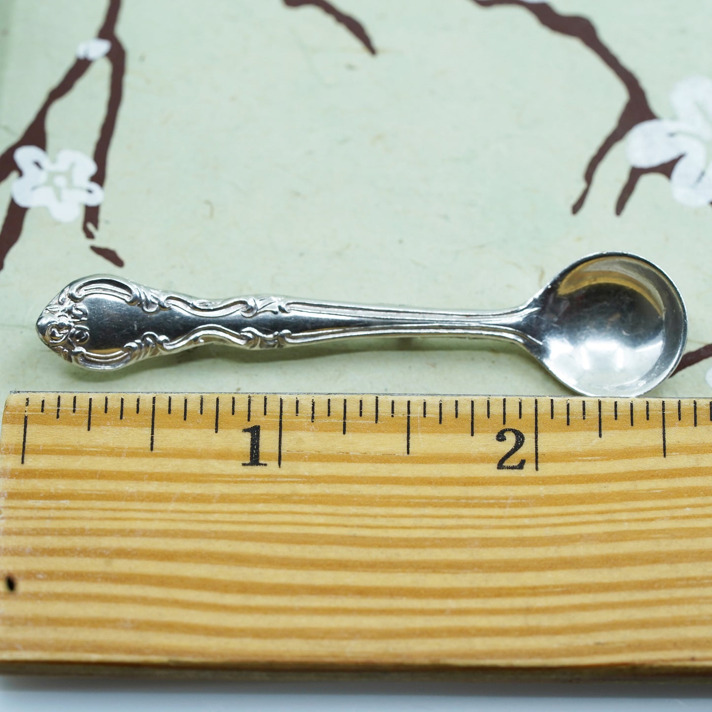 Vintage sterling silver handmade brooch, solid 925 silver spoon pin