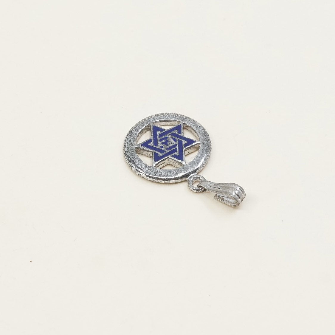VTG Sterling silver star pendant, 925 silver hexagram charm, stamped sterling