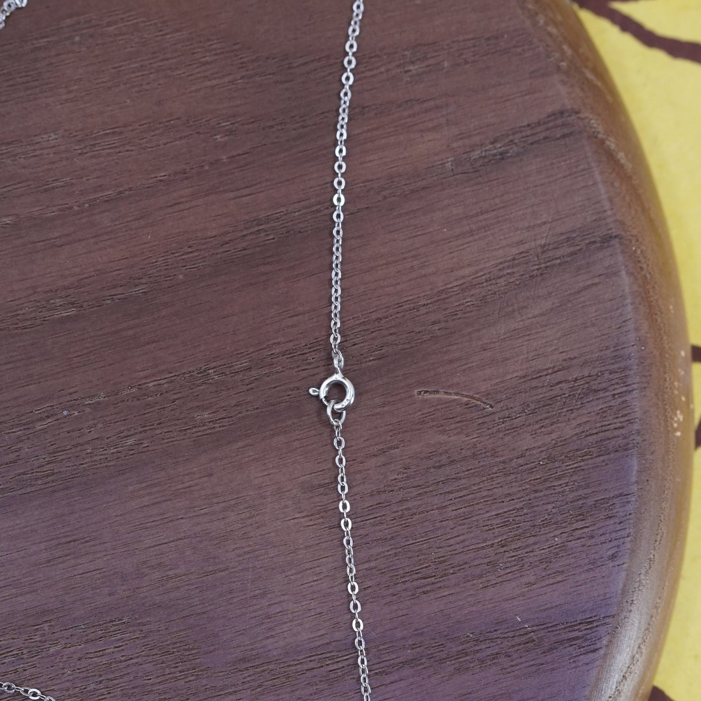 18”,, Sterling silver necklace, 925 circle chain double heart pendant diamond