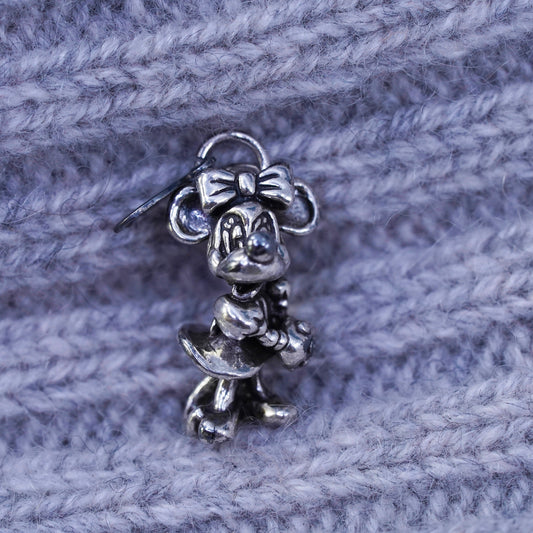 Vintage sterling silver 925 Mickey Mouse world traveler charm pendant