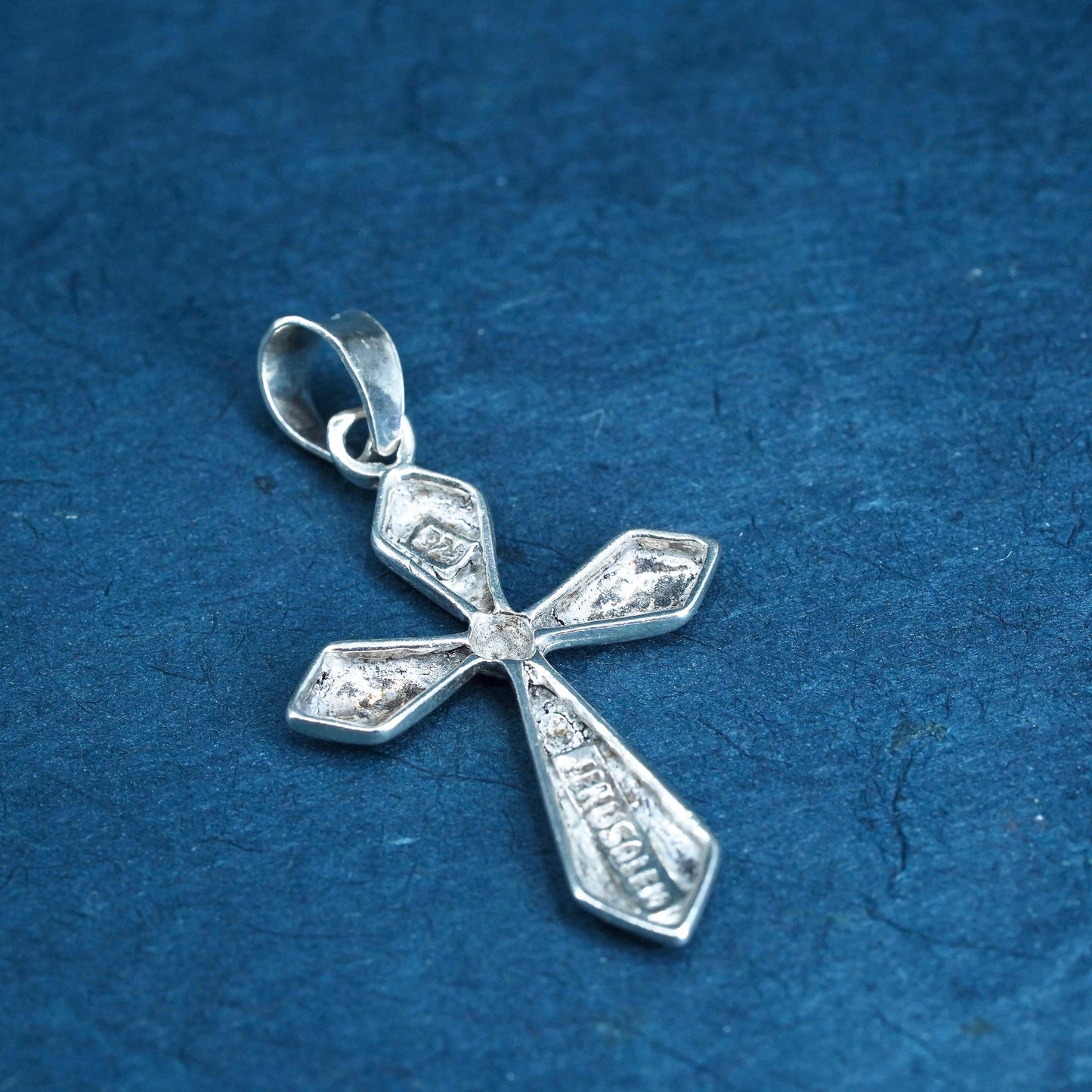 Vintage Sterling silver Handmade charm, 925 cross pendant