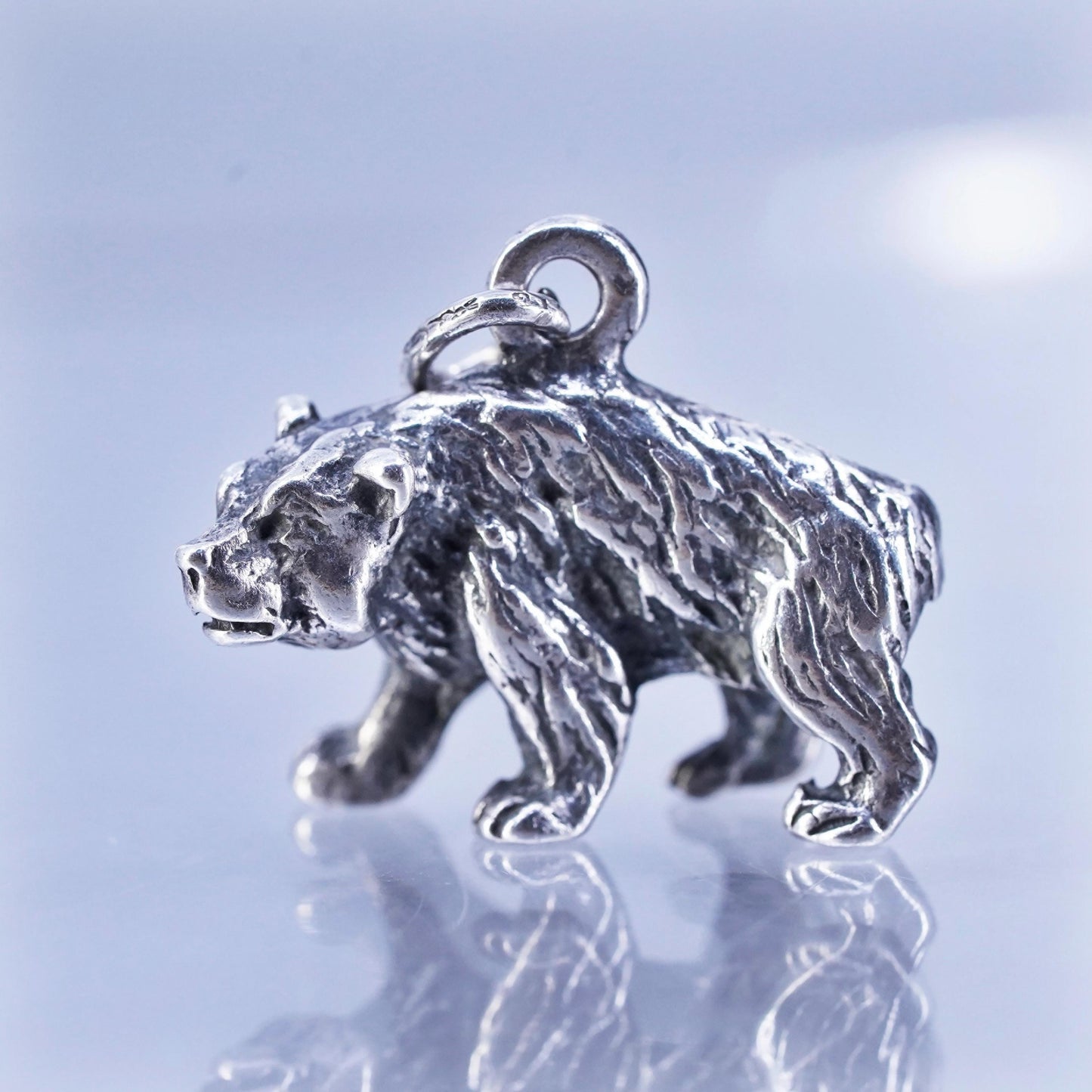 Vinatge Sterling silver handmade charm, 925 bear pendant