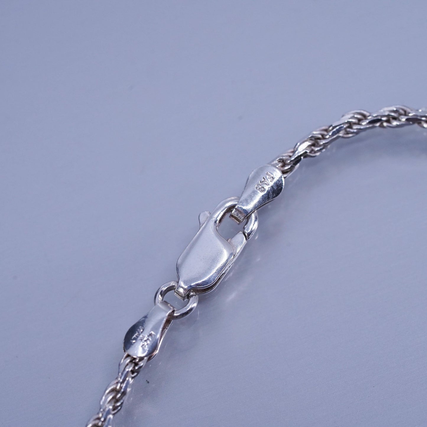 30” 2mm, vintage Sterling 925 silver bold rope chain necklace