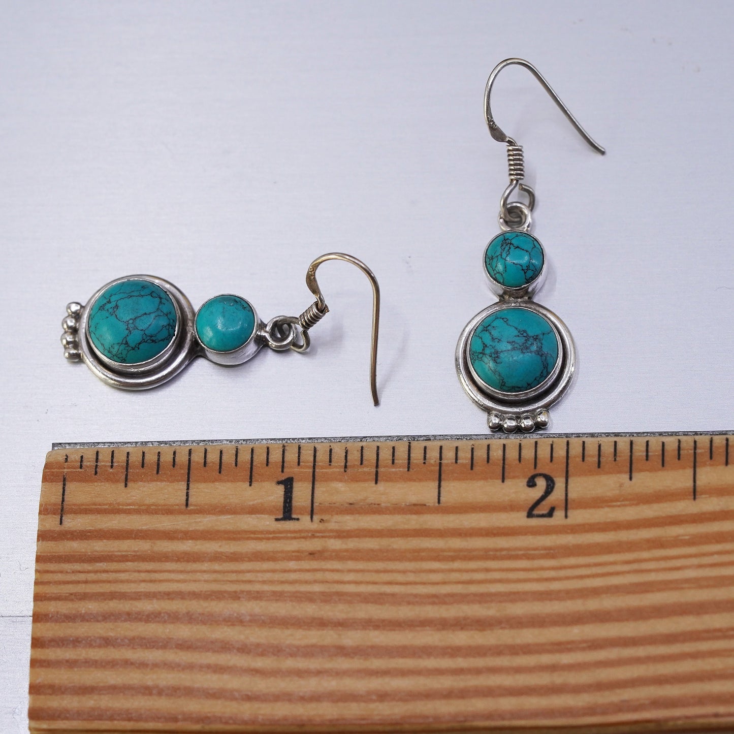 Southwestern Sterling 925 silver handmade earrings with turquoise