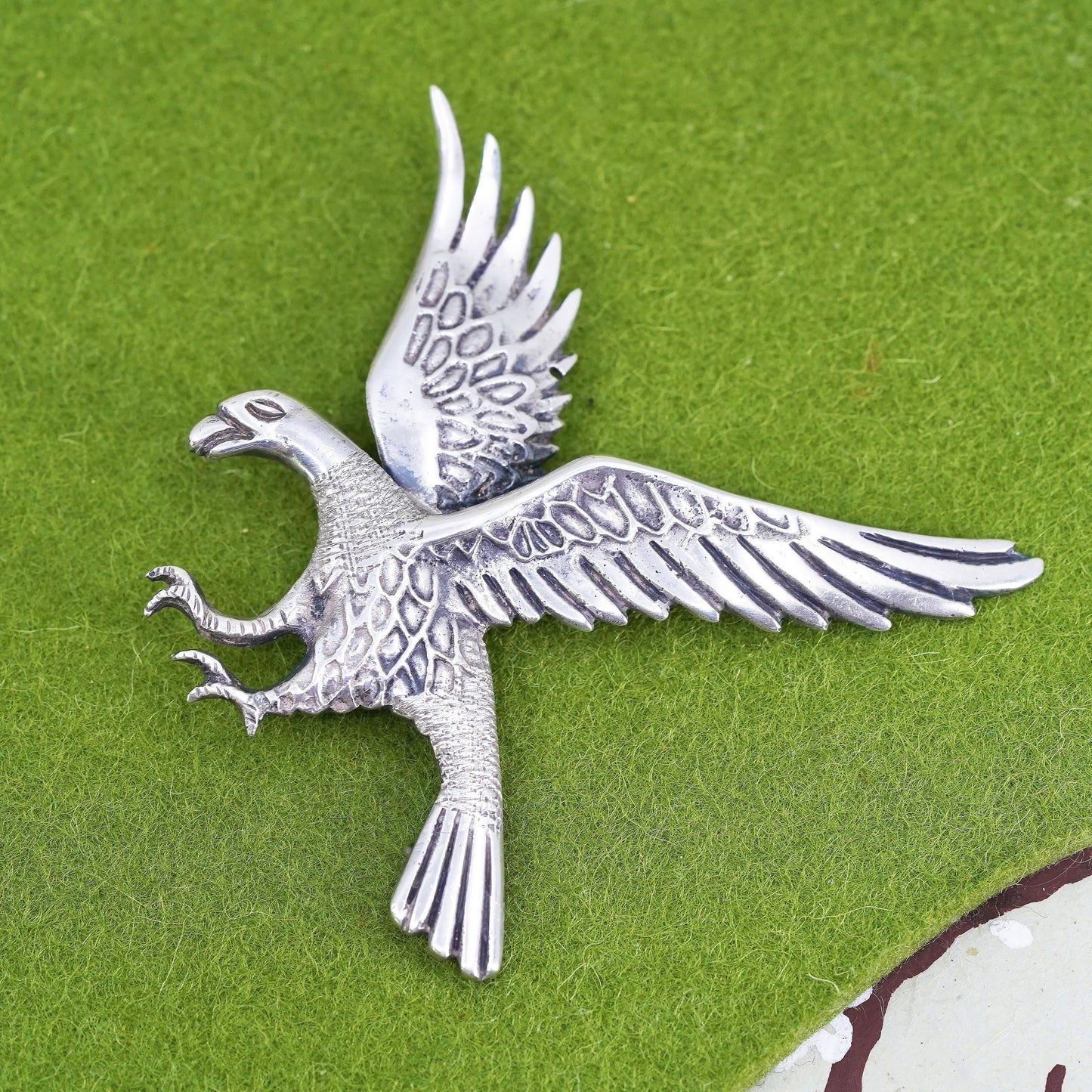 Vintage Industria Peruana 900 Sterling Silver Eagle or Condor Brooch Peruvian