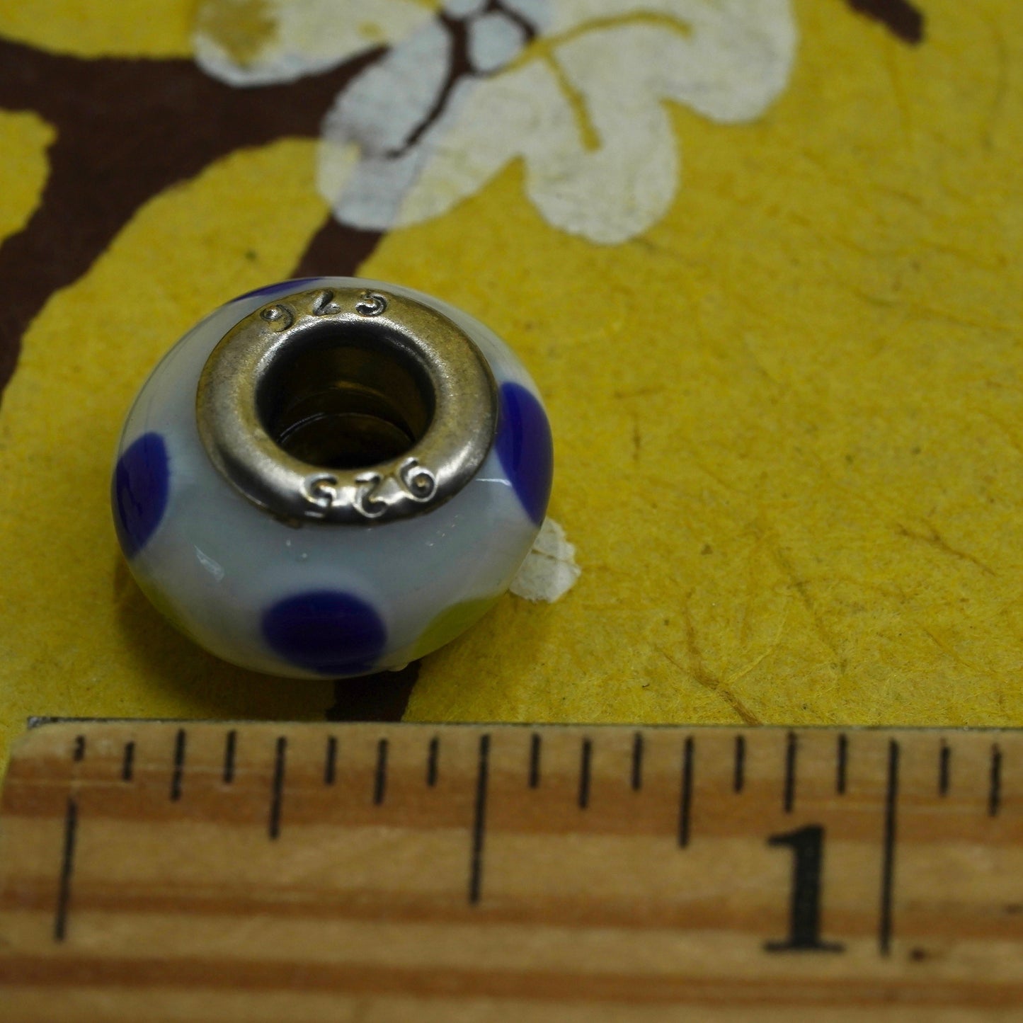 Vintage handmade Murano glass bead Sterling 925 silver charm