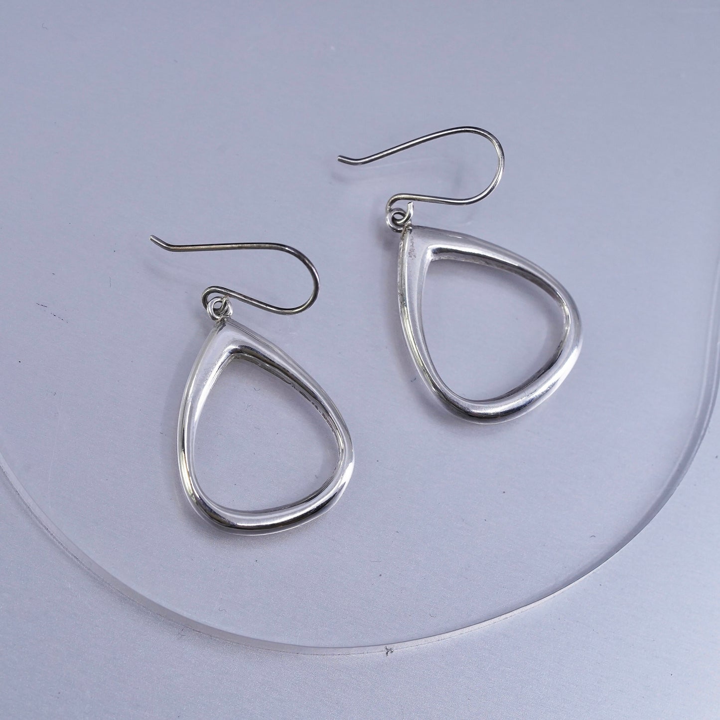 Vintage Sterling 925 silver handmade teardrop earrings