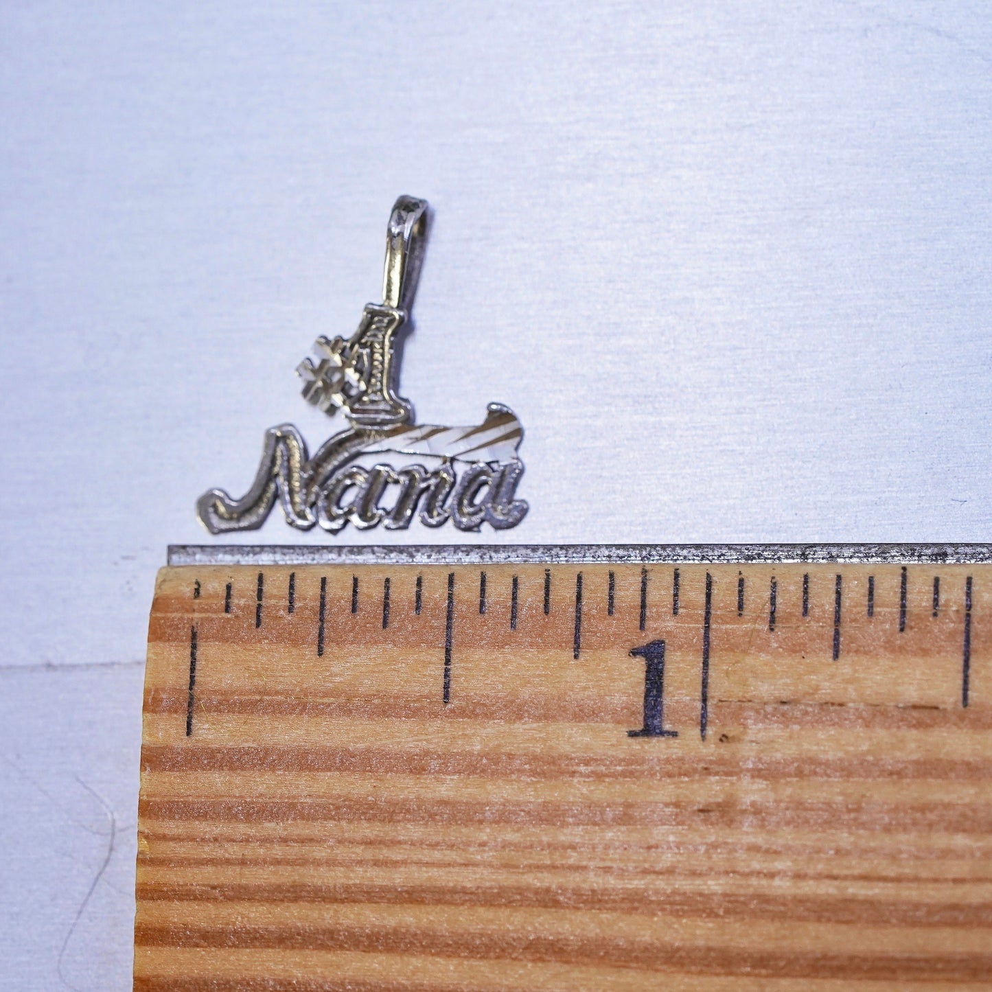 Vintage sterling silver handmade pendant, 925 No. 1 nana charm