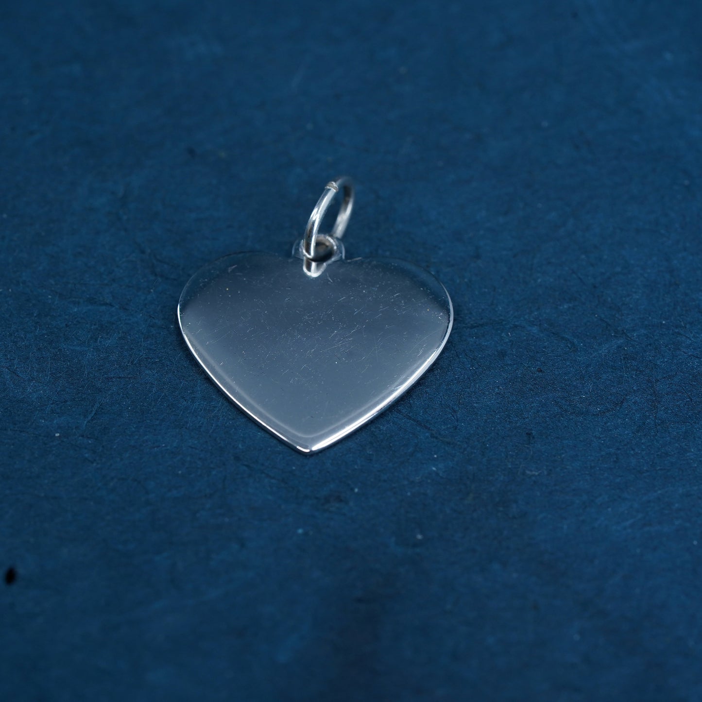 Vintage sterling silver handmade pendant, 925 silver heart charm