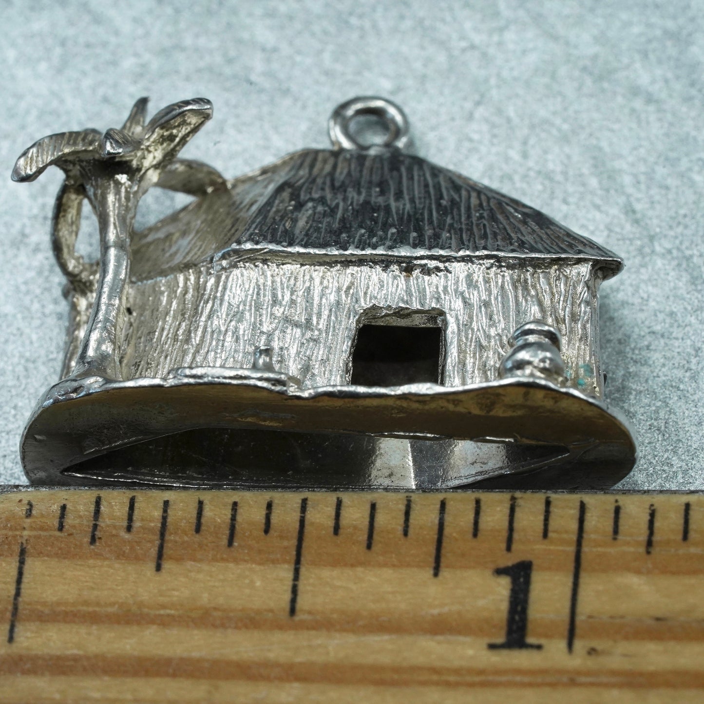 vintage Sterling 925 silver handmade 925 beach cattage house pendant charm