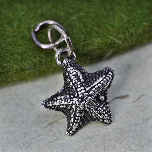 Vintage sterling silver handmade pendant, 925 starfish charm