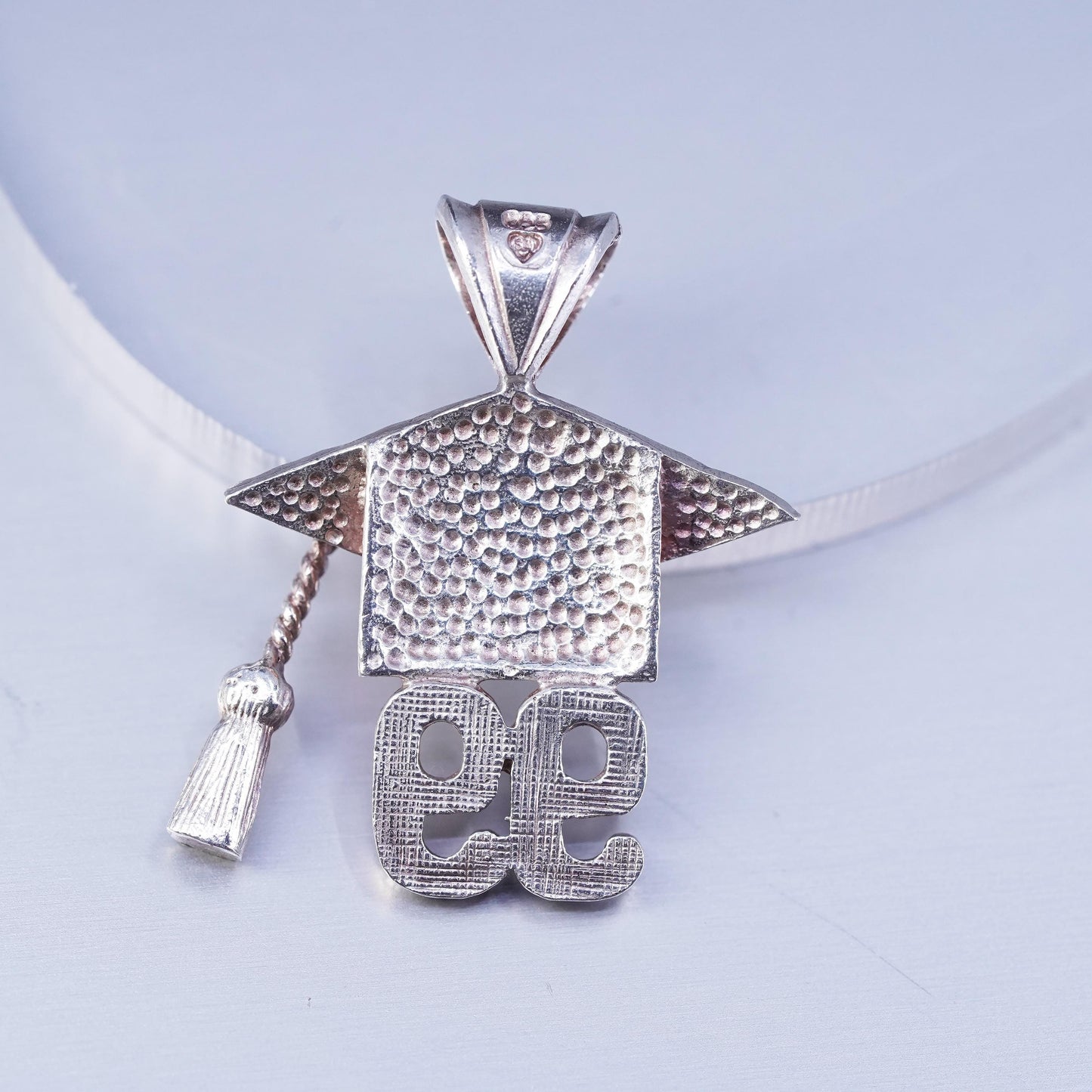 Vintage Sterling silver charm, 925 graduation trencher cap and number 99