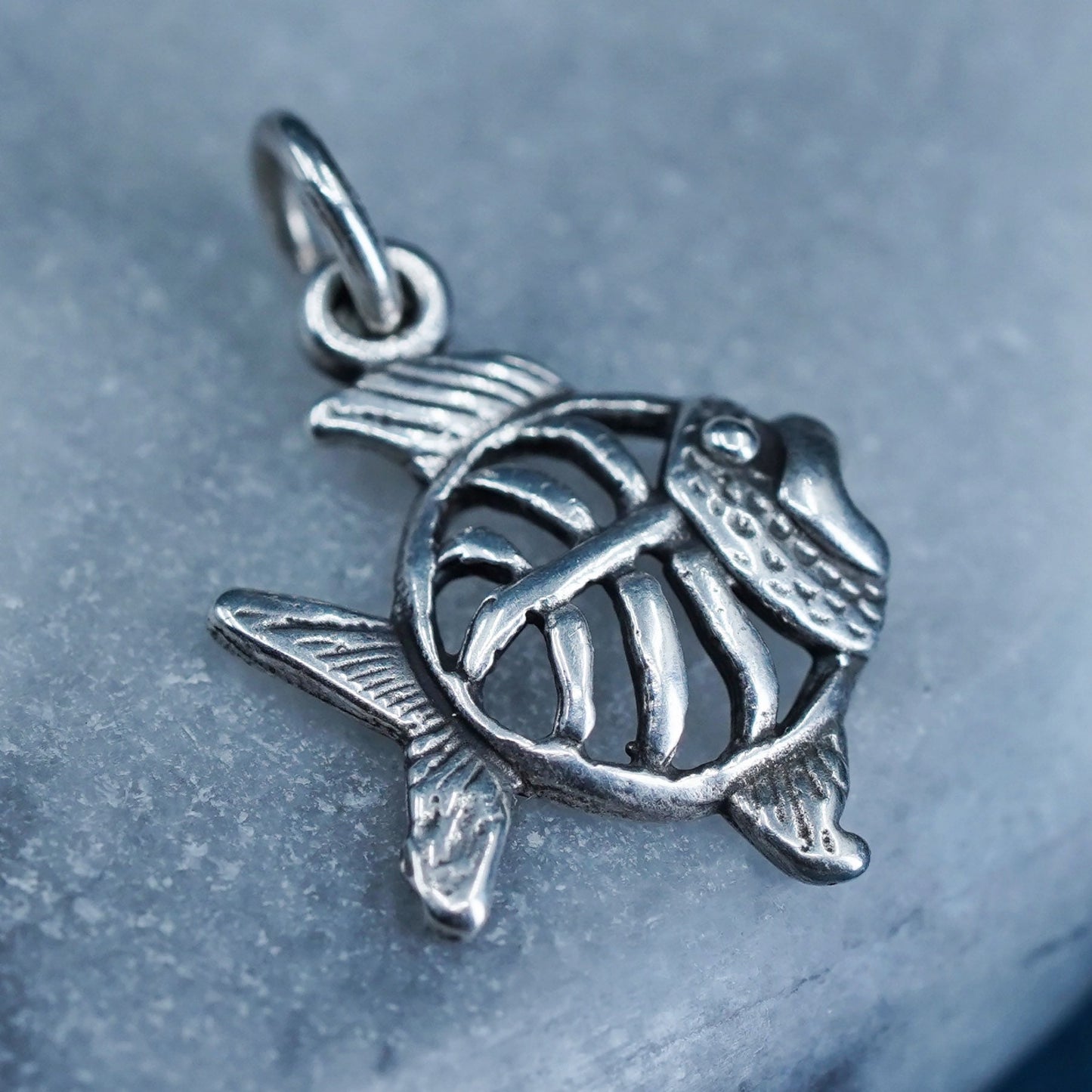 Vintage Sterling silver handmade pendant, 925 fish