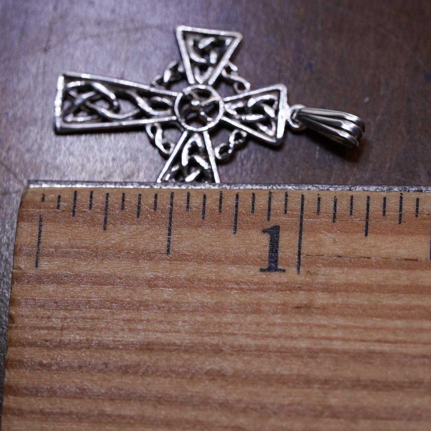 Vintage Sterling silver handmade pendant, 925 filigree cross