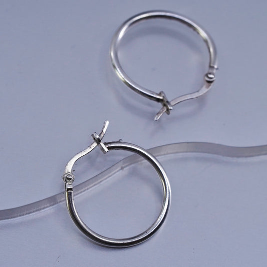 0.75”, vintage Sterling silver handmade earrings, 925 hoops